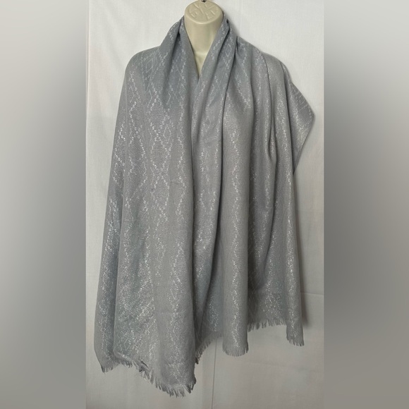 Studio Silver Wedding Shawl Sparkly Scarf Evening Shawl Wrap Metallic - Picture 2 of 6